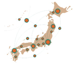 全国各地のふれペア認定ファシリテーター分布を示す地図